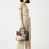 ADBGM382 Hair-On Cowhide Leather Tote Bag with Black Handles - Western Structured Office Handbag