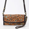 ADBGA509 American Darling Western Leather Hand Tooled Floral Carved Small Cross body Bag