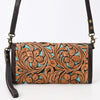ADBGA509 American Darling Western Leather Hand Tooled Floral Carved Small Cross body Bag