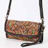 ADBGA509 American Darling Western Leather Hand Tooled Floral Carved Small Cross body Bag