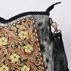 ADBGA512 American Darling Hand Tooled Leather & Hair-On Cowhide Hobo Bag Fringe