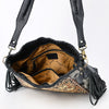 ADBGA512 American Darling Hand Tooled Leather & Hair-On Cowhide Hobo Bag Fringe
