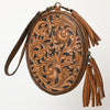 ADBGA516 American Darling Western Leather Hand Tooled Floral Carved Wristlet Bag