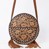 ADBGA517 American Darling Western Leather Canteen Bag Hand Tooled Floral With Tassels