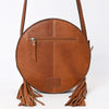 ADBGA517 American Darling Western Leather Canteen Bag Hand Tooled Floral With Tassels