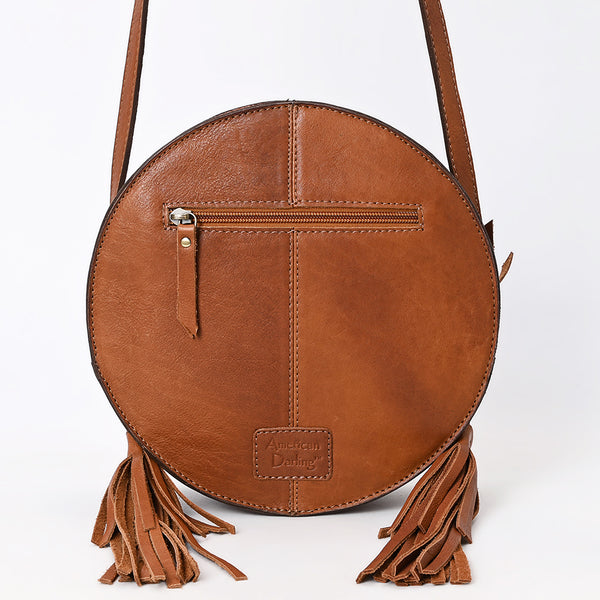 ADBGA517 American Darling Western Leather Canteen Bag Hand Tooled Floral With Tassels