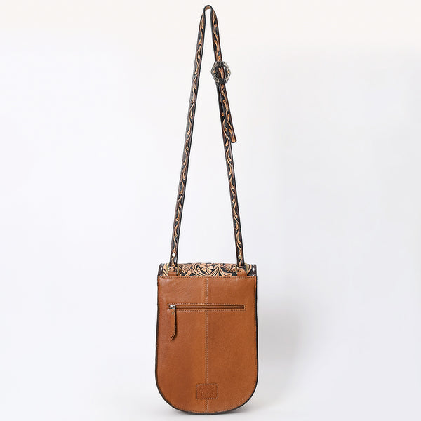 ADBGA522 American Darling Western Leather Hand Tooled Floral Carved Messenger Bag