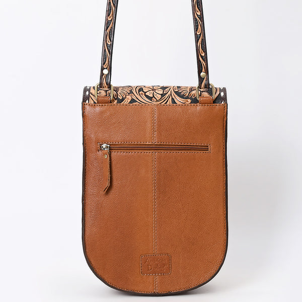 ADBGA522 American Darling Western Leather Hand Tooled Floral Carved Messenger Bag