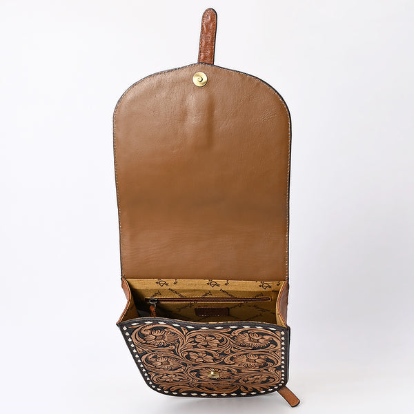 ADBGA522 American Darling Western Leather Hand Tooled Floral Carved Messenger Bag