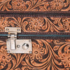 ADBGA523 American Darling Western Leather Hand Tooled Floral Carved Jewelry Case