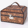 ADBGA523 American Darling Western Leather Hand Tooled Floral Carved Jewelry Case