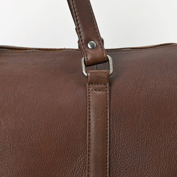 LC-ADBGM390 Leather Duffel Bag - Handmade Full-Grain Western Travel Weekender with Shoulder Strap