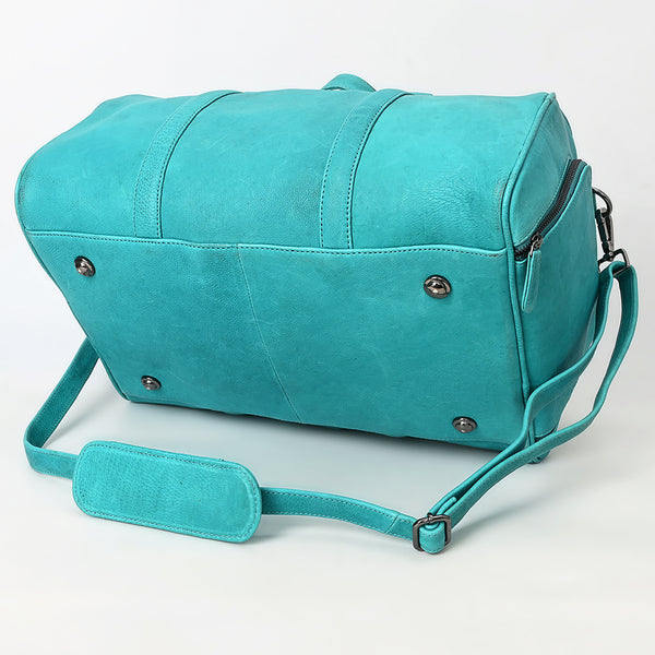 LC-ADBGM390 Leather Duffel Bag - Handmade Full-Grain Western Travel Weekender with Shoulder Strap