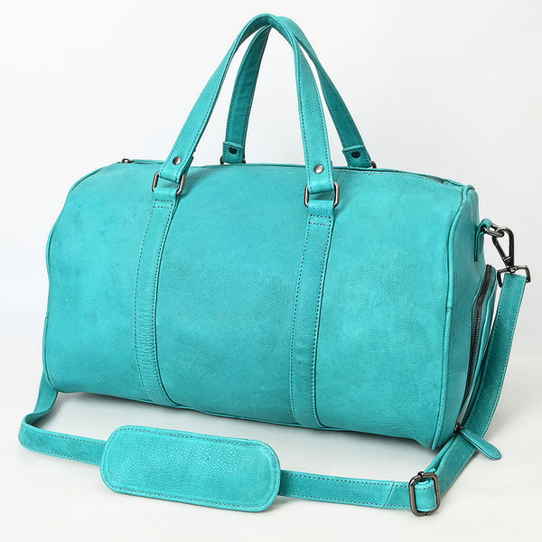 LC-ADBGM390 Leather Duffel Bag - Handmade Full-Grain Western Travel Weekender with Shoulder Strap