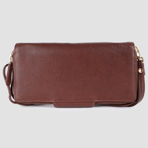 ADBGM393 Pebbled Leather Wristlet Clutch Crossbody - American Darling