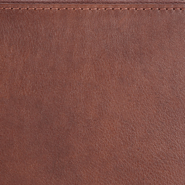 ADBGM394 Saddle Brown Zip-Around Leather Wallet Wristlet - American Darling