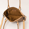 LC-ADBGZ801 Hand-Tooled Leather Tote Satchel - Western Floral Laptop Bag in Natural Tan