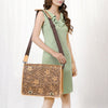 LC-ADBGZ802 Hand-Tooled Leather Messenger Bag - Western Floral Messenger with Padded Strap