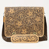 LC-ADBGZ802 Hand-Tooled Leather Messenger Bag - Western Floral Messenger with Padded Strap