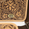 LC-ADBGZ802 Hand-Tooled Leather Messenger Bag - Western Floral Messenger with Padded Strap