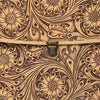 ADBGZ808 Hand-Tooled Leather Flap Tote Bag - Western Top Handle Purse