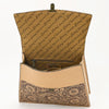 ADBGZ808 Hand-Tooled Leather Flap Tote Bag - Western Top Handle Purse