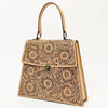 ADBGZ808 Hand-Tooled Leather Flap Tote Bag - Western Top Handle Purse