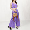 ADBGZ811 Hand-Tooled Mini Crossbody Bag - Western Floral Inlay with Fringe & Tooled Strap