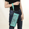 ADBG1106 American Darling Hand-Tooled Leather Western Wristlet Handbag Genuine Leather Floral Carved Wristlet