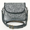 ADBG1108 American Darling Handcrafted Leather Western Crossbody Bag Hand-Tooled Floral Carving with Genuine Leather