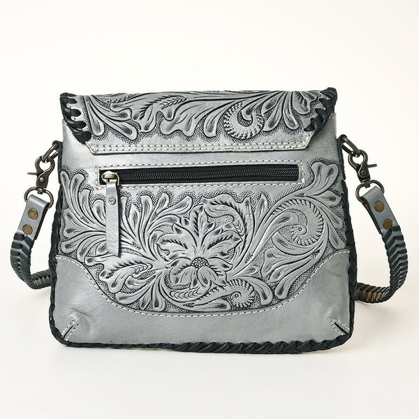 ADBG1108 American Darling Handcrafted Leather Western Crossbody Bag Hand-Tooled Floral Carving with Genuine Leather