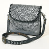 ADBG1108 American Darling Handcrafted Leather Western Crossbody Bag Hand-Tooled Floral Carving with Genuine Leather