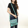 ADBG1108 American Darling Handcrafted Leather Western Crossbody Bag Hand-Tooled Floral Carving with Genuine Leather
