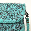 ADBG1108 American Darling Handcrafted Leather Western Crossbody Bag Hand-Tooled Floral Carving with Genuine Leather
