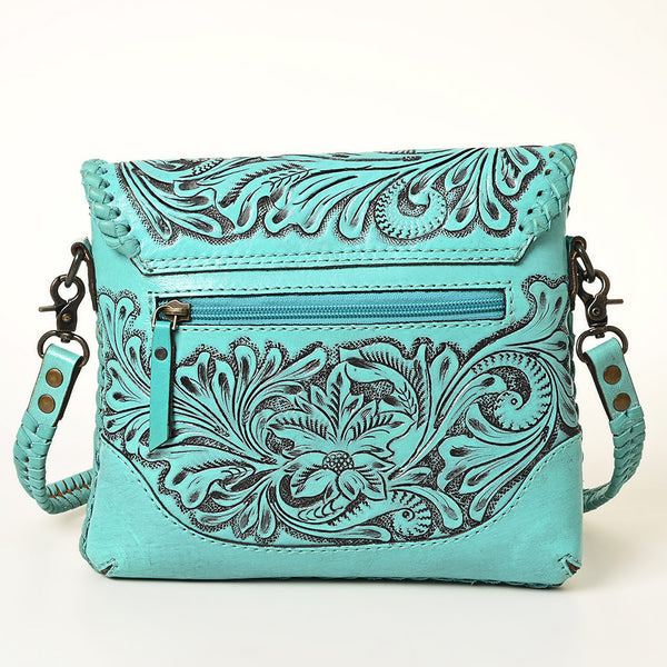 ADBG1108 American Darling Handcrafted Leather Western Crossbody Bag Hand-Tooled Floral Carving with Genuine Leather