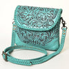 ADBG1108 American Darling Handcrafted Leather Western Crossbody Bag Hand-Tooled Floral Carving with Genuine Leather