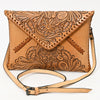 ADBG1109 American Darling Hand-Tooled Genuine Leather Western Envelope Bag Floral Carved Crossbody