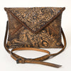 ADBG1109 American Darling Hand-Tooled Genuine Leather Western Envelope Bag Floral Carved Crossbody