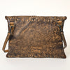 ADBG1109 American Darling Hand-Tooled Genuine Leather Western Envelope Bag Floral Carved Crossbody