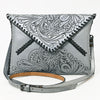 ADBG1109 American Darling Hand-Tooled Genuine Leather Western Envelope Bag Floral Carved Crossbody