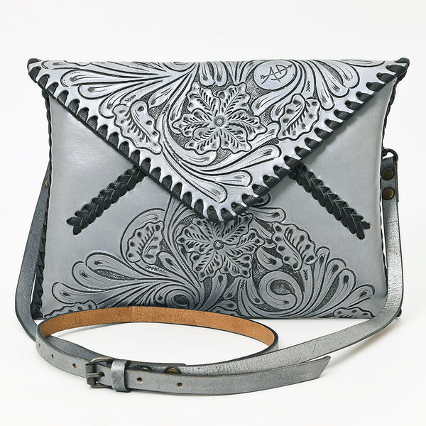 ADBG1109 American Darling Hand-Tooled Genuine Leather Western Envelope Bag Floral Carved Crossbody