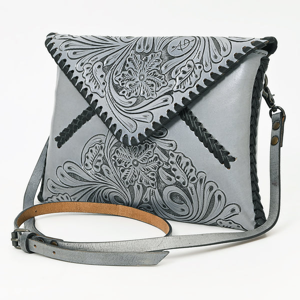 ADBG1109 American Darling Hand-Tooled Genuine Leather Western Envelope Bag Floral Carved Crossbody