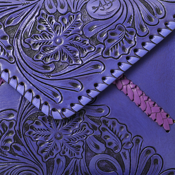 ADBG1109 American Darling Hand-Tooled Genuine Leather Western Envelope Bag Floral Carved Crossbody