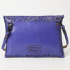 ADBG1109 American Darling Hand-Tooled Genuine Leather Western Envelope Bag Floral Carved Crossbody