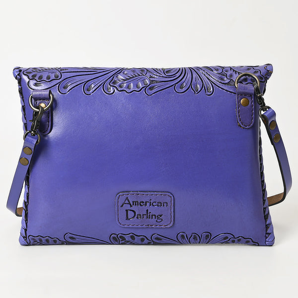 ADBG1109 American Darling Hand-Tooled Genuine Leather Western Envelope Bag Floral Carved Crossbody