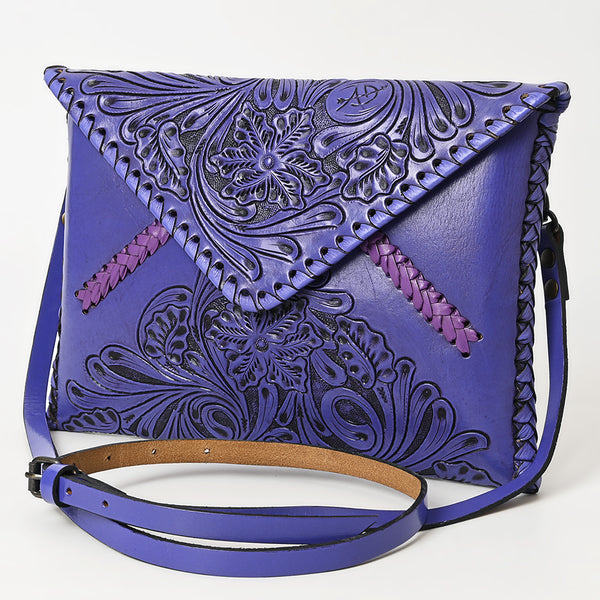 ADBG1109 American Darling Hand-Tooled Genuine Leather Western Envelope Bag Floral Carved Crossbody