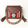 ADBGA526 American Darling Western Leather Hand Woven Saddle Blanket Cross body Bag