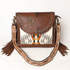 ADBGA526 American Darling Western Leather Hand Woven Saddle Blanket Cross body Bag
