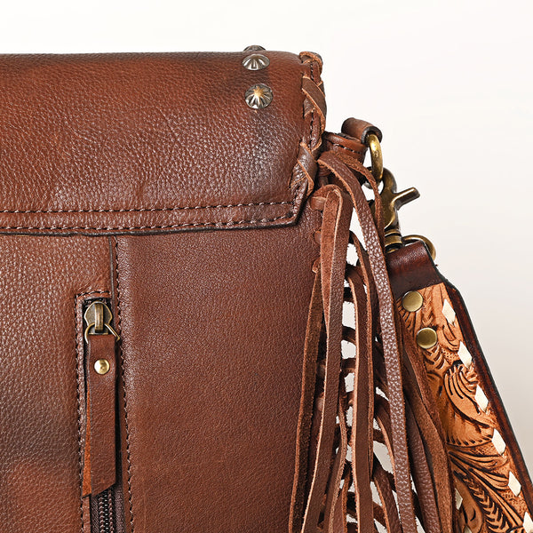 ADBGA526 American Darling Western Leather Hand Woven Saddle Blanket Cross body Bag