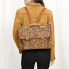 ADBG1426 American Darling Western Leather Hand-Tooled Backpack Bag with Genuine Leather & Cowhide Detail